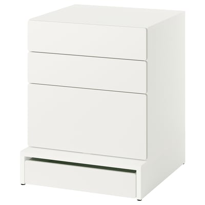 SMÅSTAD / UPPFÖRA Commode à 3 tiroirs, blanc/blanc, 23 5/8x25 5/8x29 7/8 "