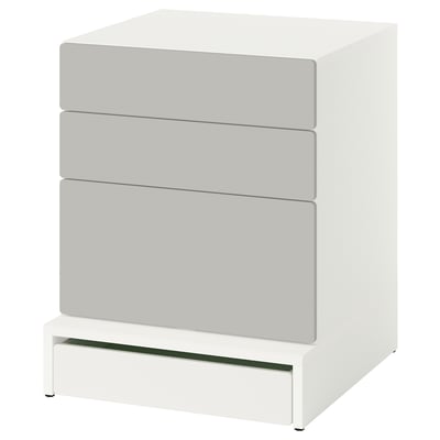 SMÅSTAD / UPPFÖRA Commode à 3 tiroirs, blanc/gris, 23 5/8x25 5/8x29 7/8 "