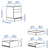 SMÅSTAD / UPPFÖRA Commode à 3 tiroirs, blanc/gris, 23 5/8x25 5/8x29 7/8 "