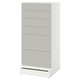 SMÅSTAD / UPPFÖRA Commode à 6 tiroirs, blanc/gris, 23 5/8x25 5/8x53 1/2 "