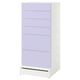 SMÅSTAD / UPPFÖRA Commode à 6 tiroirs, blanc/mauve, 23 5/8x25 5/8x53 1/2 "
