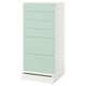 SMÅSTAD / UPPFÖRA Commode à 6 tiroirs, blanc/vert clair, 23 5/8x25 5/8x53 1/2 "