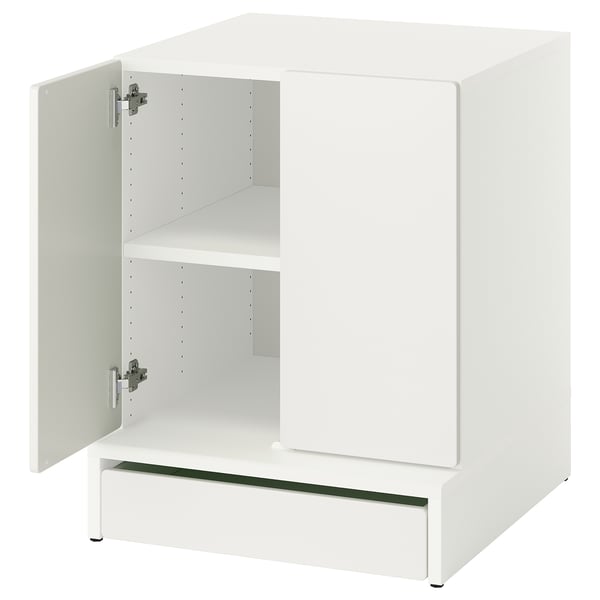 SMÅSTAD / UPPFÖRA Meuble de rangement, blanc blanc/avec 1 tablette, 23 5/8x25 5/8x29 7/8 "