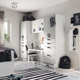 SMÅSTAD / UPPFÖRA Rangement, blanc/gris, 94 1/2x25 5/8x77 1/8 "