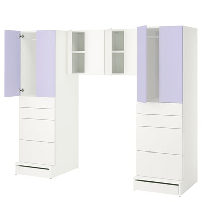 SMÅSTAD / UPPFÖRA Rangement, blanc/mauve, 94 1/2x25 5/8x77 1/8 "