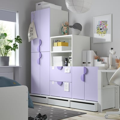 SMÅSTAD / UPPFÖRA Rangement, blanc/mauve, 70 7/8x25 5/8x77 1/8 "