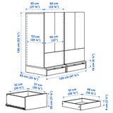 SMÅSTAD / UPPFÖRA Rangement, blanc rouge/avec 2 tiroirs, 47 1/4x25 5/8x53 1/2 "