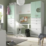 SMÅSTAD / UPPFÖRA Rangement, blanc/vert clair, 94 1/2x25 5/8x77 1/8 "