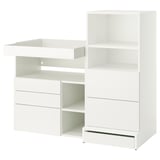 SMÅSTAD / UPPFÖRA Table à langer, blanc blanc/avec bibliothèque, 59x31 1/2x53 1/2 "