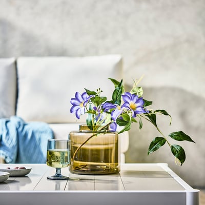 SMYCKA Fleur artificielle, intérieur/extérieur clématite/bleu, 38 ¼ "