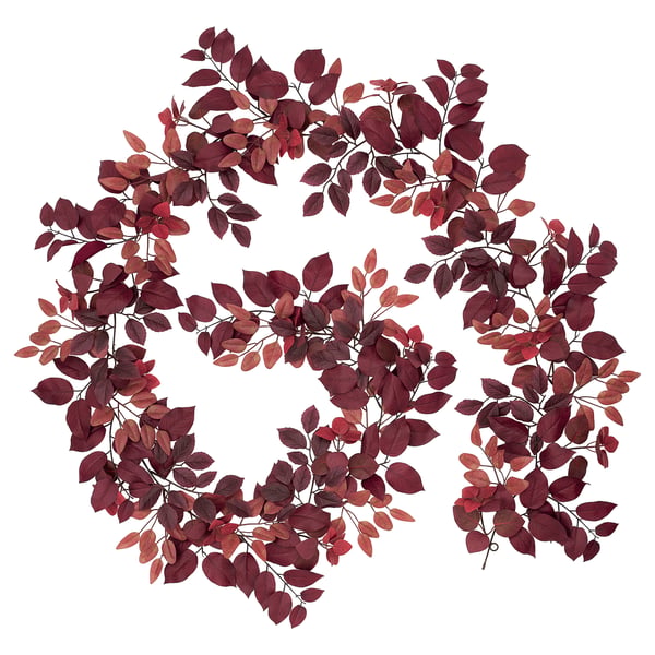 SMYCKA Guirlande artificielle, intérieur/extérieur rouge, 4 ¼ yard