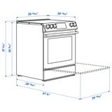 SNESSLINGE Cuisinière à surface vitrocéramique, acier inox, 30 "