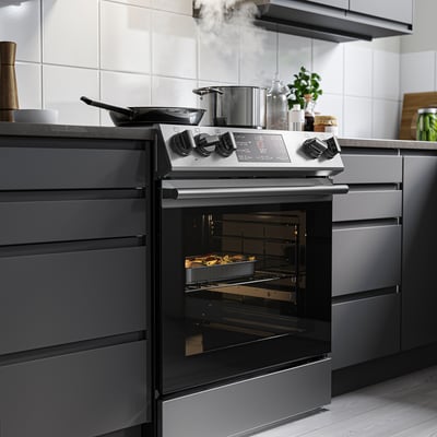 SNESSLINGE Cuisinière à surface vitrocéramique, acier inox, 30 "
