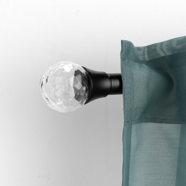 SOLBLOMMOSSA Embouts, 1 paire, noir/verre