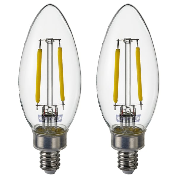 SOLHETTA Ampoule à DEL E12 250 lumens, flamme/clair