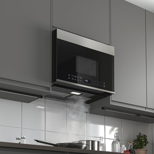 SOLNEBO Micro-ondes au-dessus cuisinière, acier inox, 24 "