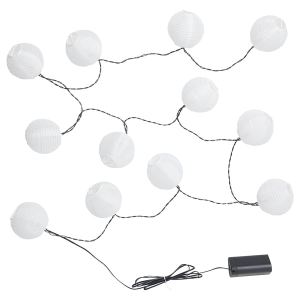 SOLVINDEN Guirlande lumineuse à DEL 12 amp, extérieur/à pile blanc