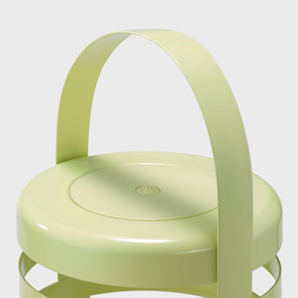 SOLVINDEN Lampe de table à DEL décorative, à pile rayure/extérieur vert clair