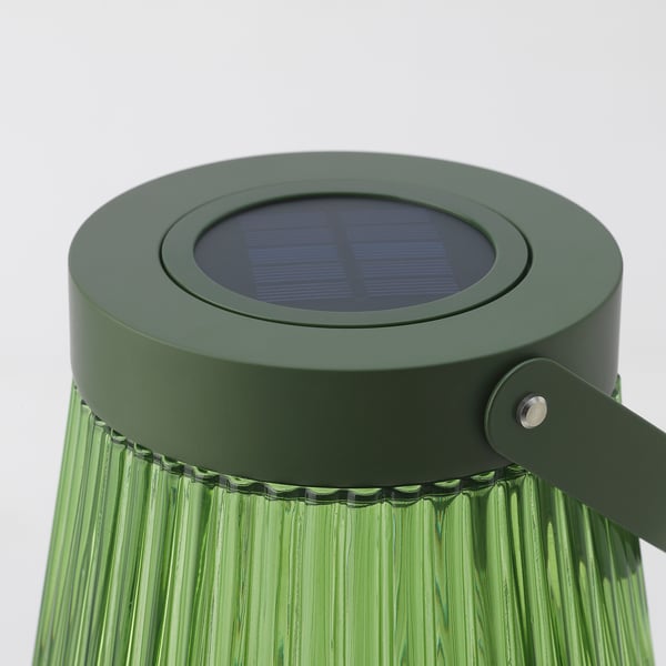 Solvinden Lampadaire Solaire A Del Exterieur Verre Vert Ikea