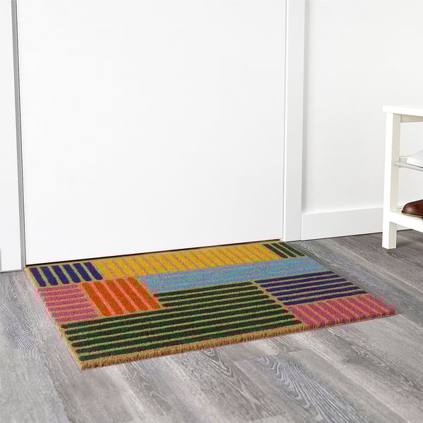 SPÅRDJUP Paillasson, intérieur, multicolore/rayure, 2 ' 0 "x2 ' 11 "