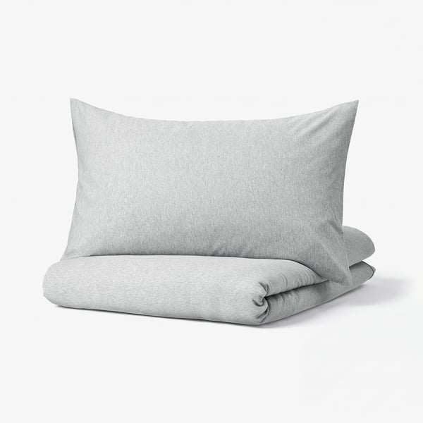 SPJUTVIAL Housse de couette et taie(s), gris clair/mélange, Très grand 2 places