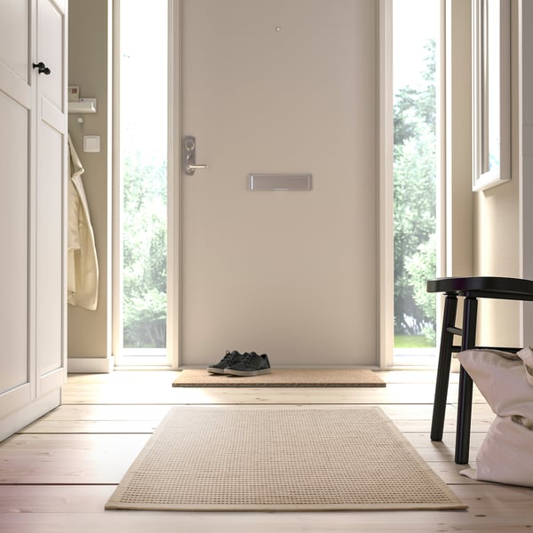 STARREKLINTE Tapis tissé plat, écru/noir, 2 ' 7 "x4 ' 11 "