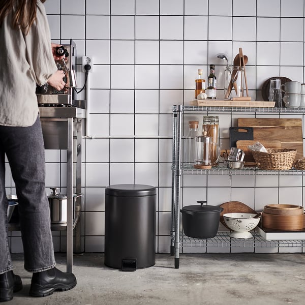 STENTRAPPA Poubelle à pédale, anthracite, 5 gallon