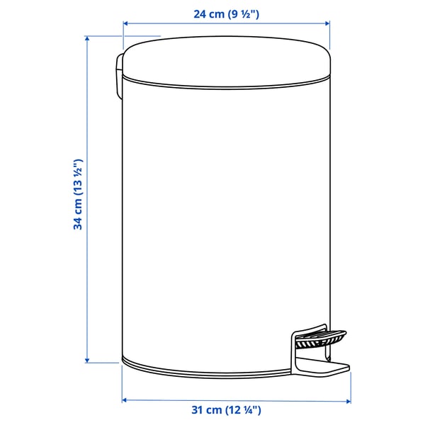 STENTRAPPA Poubelle à pédale, anthracite, 2 gallon