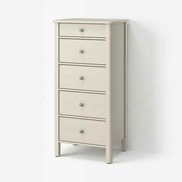 STOREMOLLA Commode à 5 tiroirs, gris-beige clair teinté, 24 3/4x19 5/8x51 5/8 "