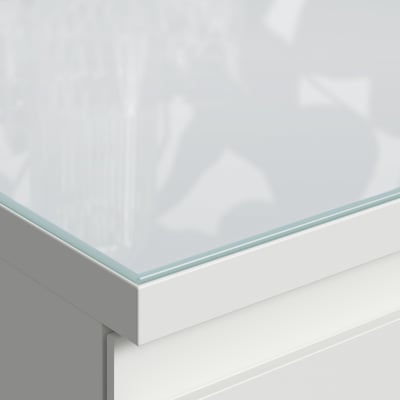 STORKLINTA Plateau en verre, transparent, 55 1/8x18 7/8 "