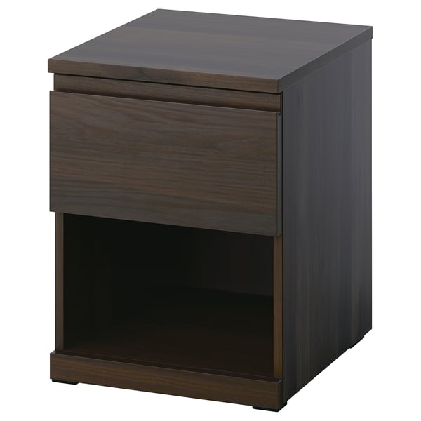 STORKLINTA Table de chevet, brun foncé eff chêne/avec 1 tiroir, 15 3/4x18 7/8x20 7/8 "