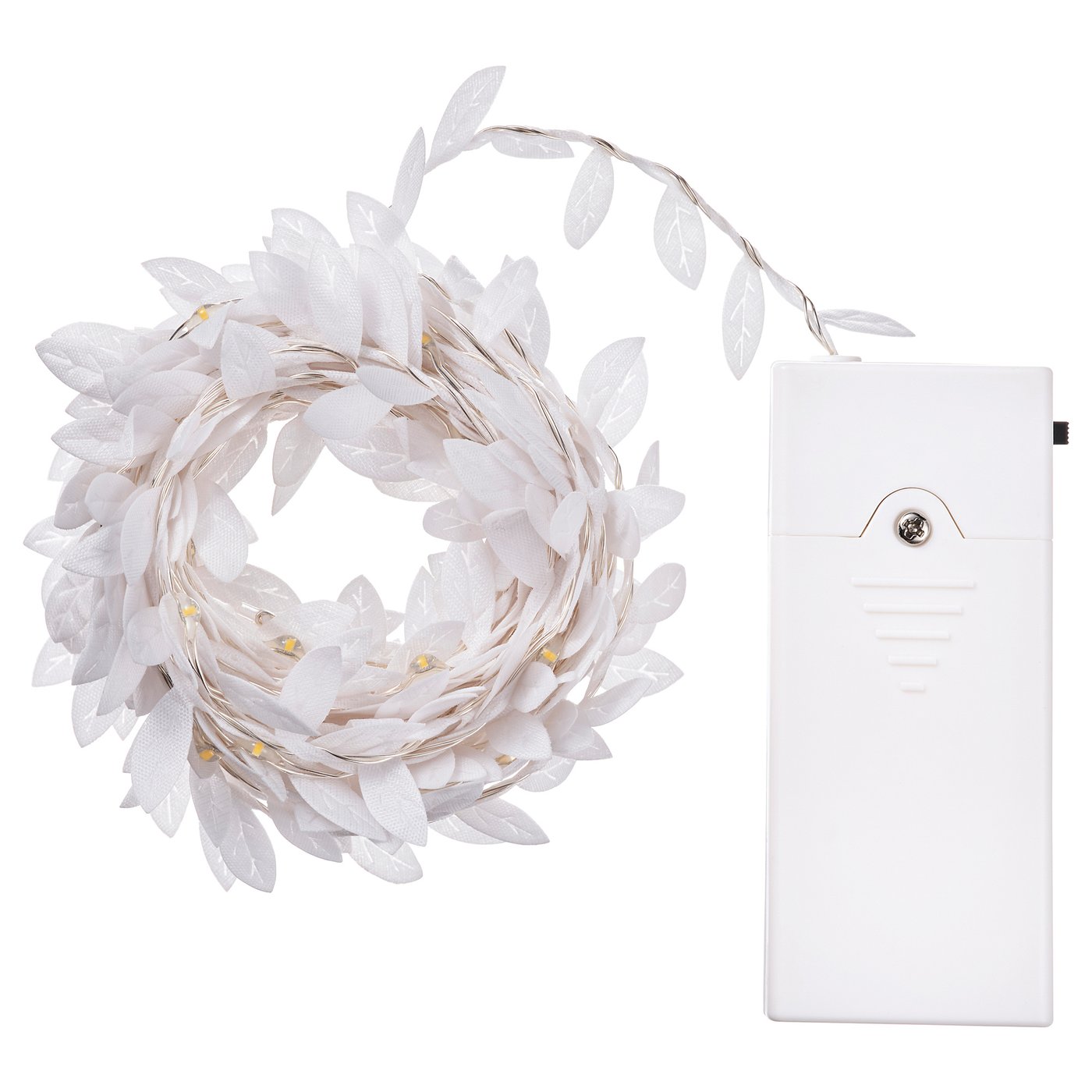 STRÅLA Guirlande lumineuse DEL 40 ampoules, à pile feuille/blanc IKEA CA