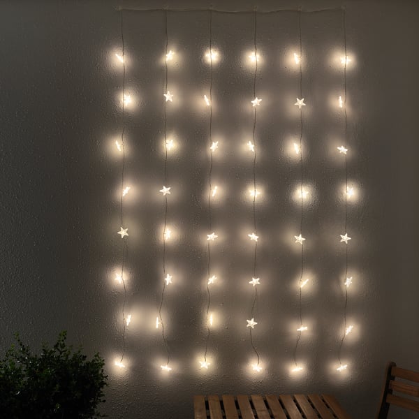 STRÅLA Rideau lumineux à DEL 48 amp, extérieur étoiles IKEA CA