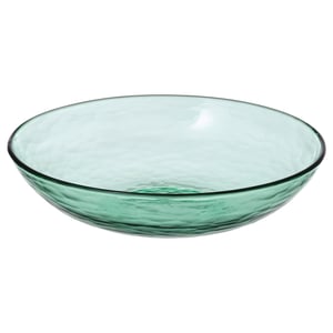 STRANDKRABBA Assiette creuse, verre/vert, 7 ½ "