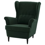 STRANDMON Fauteuil à oreilles, Djuparp vert foncé