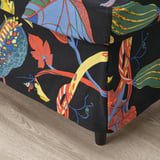 STRANDMON Housse pour repose-pieds, Stigsbo multicolore/noir