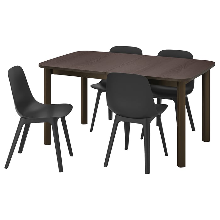 SANDSBERG table et 4 chaises, noir noir/noir, 110x67 cm