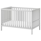 SUNDVIK Lit de bébé, gris, 27 1/2x52 "