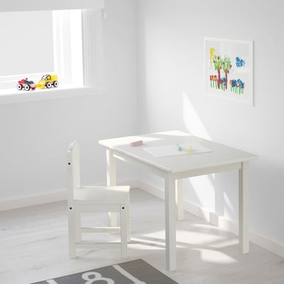 SUNDVIK Table pour enfant, blanc, 29 7/8x19 5/8 "