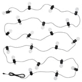 SVARTRÅ Guirlande lumineuse DEL 20 ampoules, extérieur noir