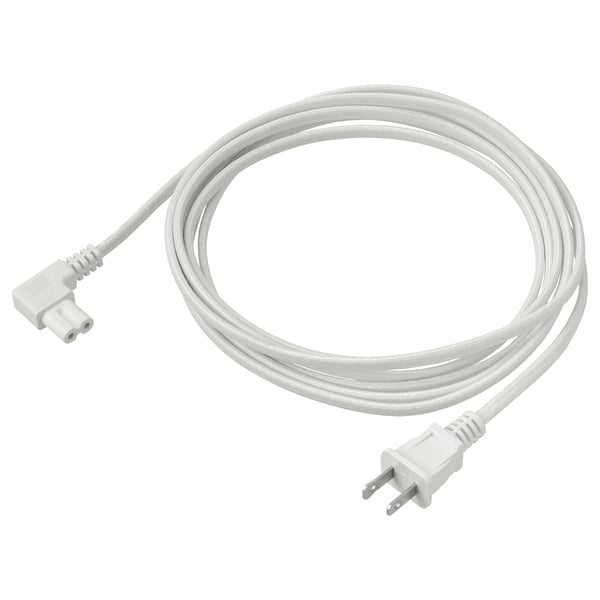 SYMFONISK Cordon d'alimentation, textile/blanc, 11 ' 6 "