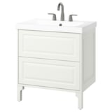 TÄNNFORSEN / ORRSJÖN Meuble à tiroirs/lavabo/mitigeur, blanc, 31x21 3/4x34 5/8 "