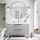 TÄNNFORSEN / ORRSJÖN Meuble à tiroirs/lavabo/mitigeur, gris clair, 49x21 3/4x34 5/8 "