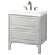 TÄNNFORSEN / ORRSJÖN Meuble à tiroirs/lavabo/mitigeur, gris clair, 31x21 3/4x34 5/8 "