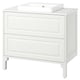 TÄNNFORSEN / ORRSJÖN Meuble sdb avec tiroirs/lavabo, blanc/blanc marbré, 37x21 1/2x35 3/8 "