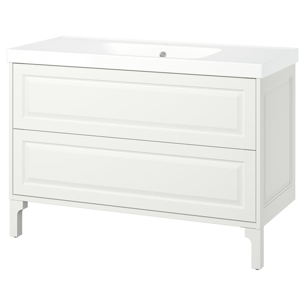 TÄNNFORSEN / ORRSJÖN Meuble sdb avec tiroirs/lavabo, blanc, 49x21 3/4x34 5/8 "