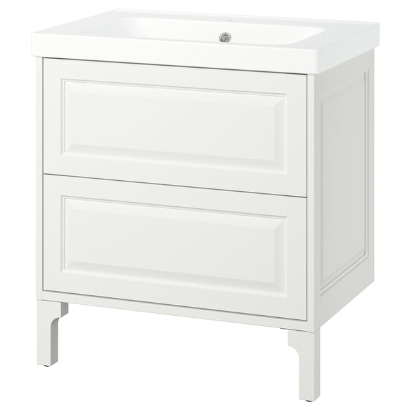 TÄNNFORSEN / ORRSJÖN Meuble sdb avec tiroirs/lavabo, blanc, 31x21 3/4x34 5/8 "