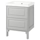 TÄNNFORSEN / ORRSJÖN Meuble sdb avec tiroirs/lavabo, gris clair, 25x21 3/4x34 5/8 "