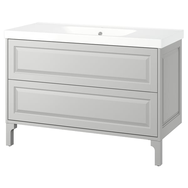 TÄNNFORSEN / ORRSJÖN Meuble sdb avec tiroirs/lavabo, gris clair, 49x21 3/4x34 5/8 "