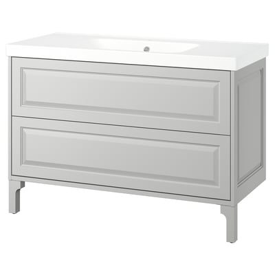 TÄNNFORSEN / ORRSJÖN Meuble sdb avec tiroirs/lavabo, gris clair, 49x21 3/4x34 5/8 "